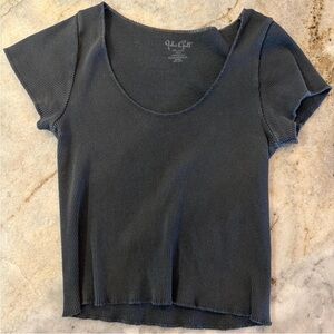 Brandy Melville Charcoal Ribbed Tee